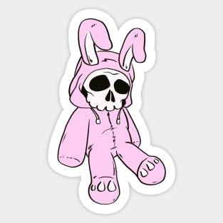 Skull Bunny Pink Dead Bunny Costume Skeleton Sticker